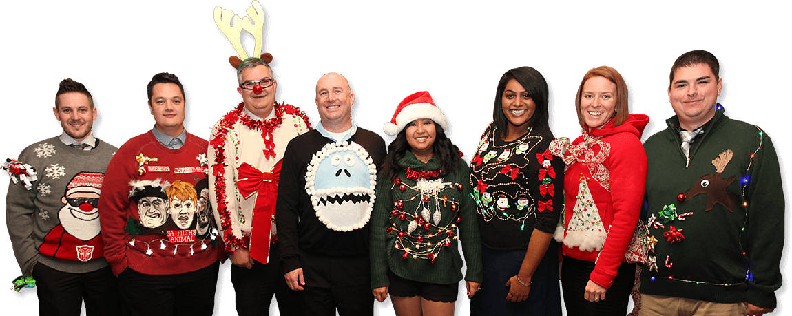 REM Team with their Ugly Sweaters